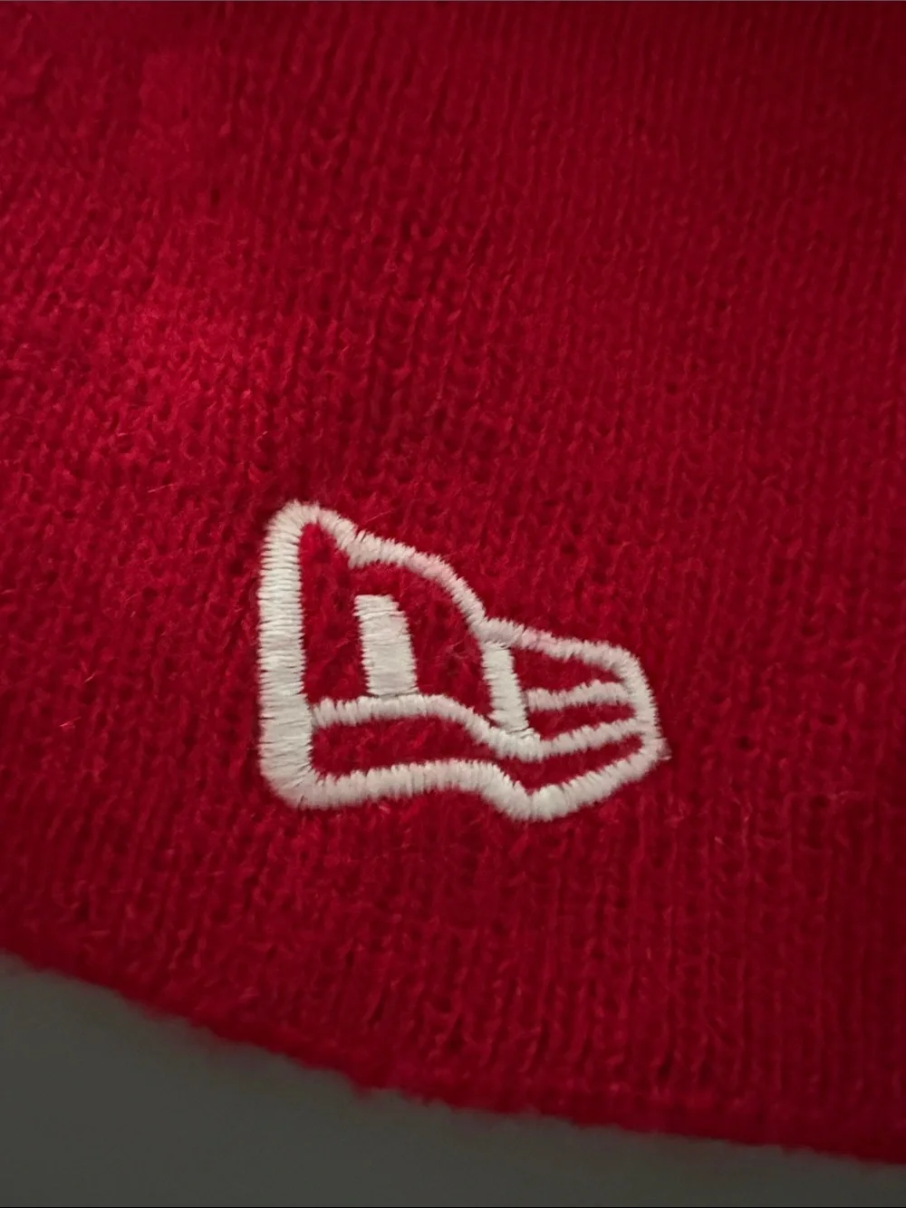 New Era Kids Scarlet Red Knit Beanie with White Logo